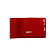   Kroko Mander női pénztárca, piros, kígyómintás, lakkbőr J11-002