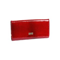   Kroko Mander női pénztárca, piros, kígyómintás, lakkbőr J11-021
