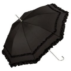   Esküvői fodros fekete - UV szűrős - automata hosszúnyelű esernyő / napernyő - Mary - von Lilienfeld