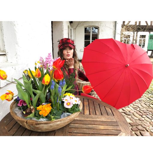 Piros szív - UV szűrős - hosszúnyelű esernyő / napernyő - von Lilienfeld