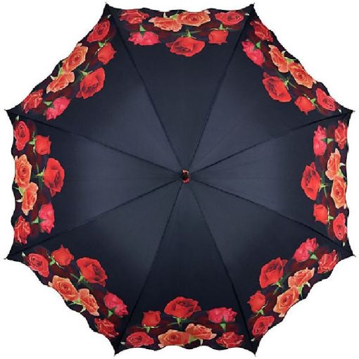 Flamenco vörös rózsák - UV szűrős - automata hosszúnyelű esernyő / napernyő - von Lilienfeld