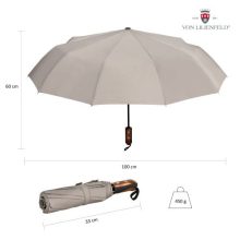Clark  - UV szűrős - szürke, viharálló, teflon bevonatú, automata összecsukható esernyő / napernyő - von Lilienfeld