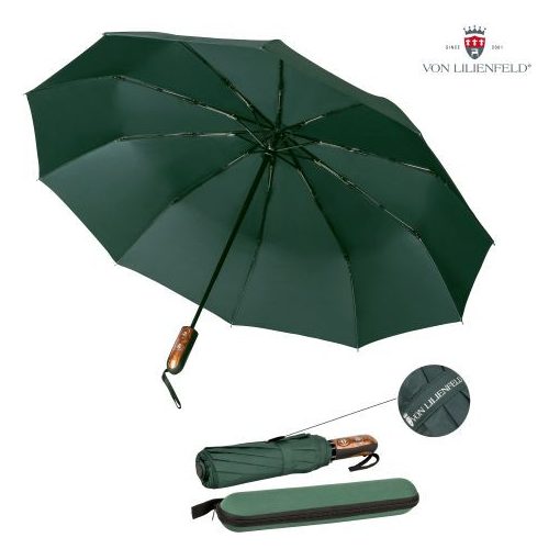 Clark  - UV szűrős - sötétzöld, viharálló, teflon bevonatú, automata összecsukható esernyő / napernyő - von Lilienfeld