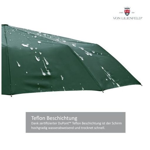 Clark  - UV szűrős - sötétzöld, viharálló, teflon bevonatú, automata összecsukható esernyő / napernyő - von Lilienfeld