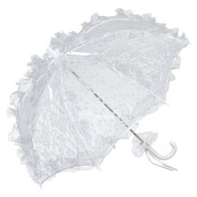 Esküvői ernyő - fehér csipke- Desirée - von Lilienfeld