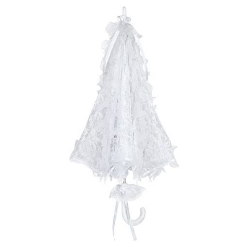 Esküvői ernyő - fehér csipke- Desirée - von Lilienfeld