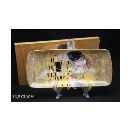 Porcelántálca 30x13,5cm Klimt:The Kiss – P&P