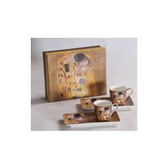   Porceláncsésze oldaltálcával 50ml, 2 személyes, Klimt:The Kiss – P&P