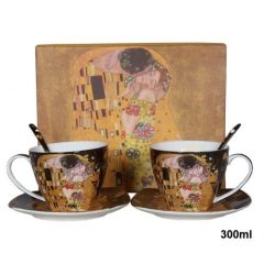   P&P Porceláncsésze+alj kanállal, 2 személyes, 300ml, Klimt:The Kiss