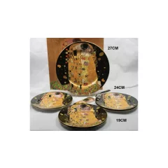   Porcelán süteményes készlet lapáttal, 6 személyes, 27/19cm, Klimt:The Kiss – P&P