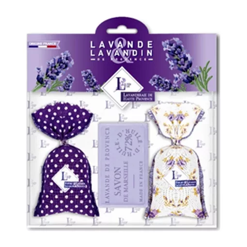 Levendulával töltött Bicolore Violet zsák 2db, 18g+levendulaszappan 100g