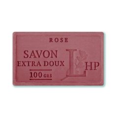   Lavanderaie de Haute Provence Marseille szappan, növényi olajjal, 100g, parabén-tartósítószer-szulfát mentes, hidratáló, celofánban, Rose(rózsa)