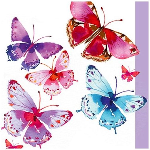 Aquarell Butterflies papírszalvéta 33x33cm, 20db-os