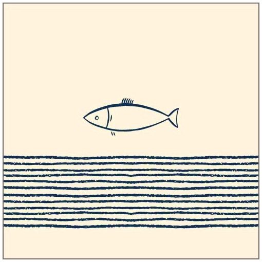 Pure Fish of white papírszalvéta 33x33cm, 20db-os