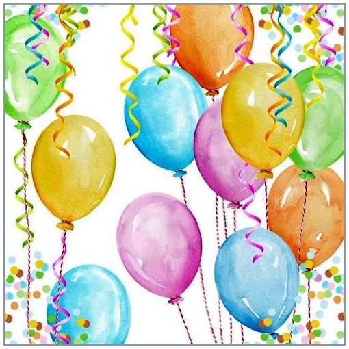 Baloon Party papírszalvéta 33x33cm, 20db-os