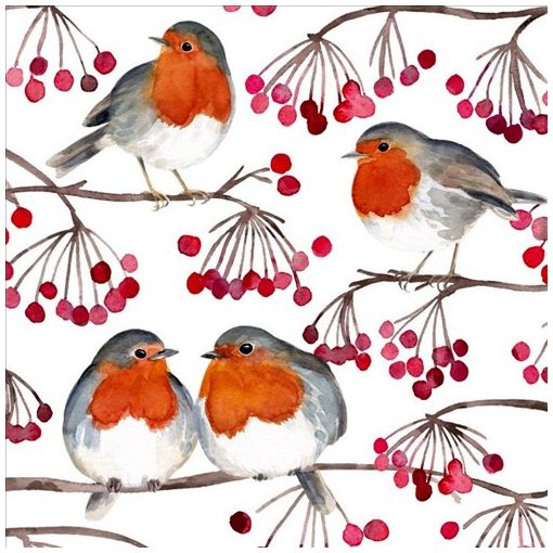 PPD Birds & Berries papírszalvéta 33x33cm, 20db-os