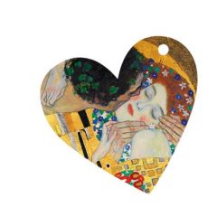   Ajándékkísérő kártya, papír, 10db-os, szív, Klimt: The Kiss