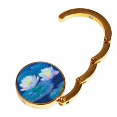 Táskatartó 4,5x4,5x1,5cm, fém keret, Monet:Seerosen