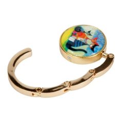   Táskatartó 4,5x4,5x1,5cm, fém keret, Rosina Wachtmeister: Momenti di Felicita