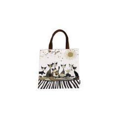   Textil bevásárló táska 38x40cm, polyester, Rosina Wachtmeister:Cats Sepia – Fridolin