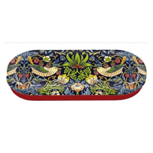 Szemüvegtok fémdoboz, 16x2,8x6,6cm, William Morris: Strawberry Thief – Fridolin