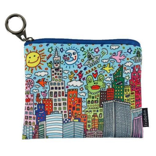 Mini pénztárca, polyester, 12x1,5x10cm, James Rizzi: My New York City