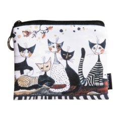   Mini pénztárca, polyester, 12x1,5x10cm, Rosina Wachtmeister: Cats Sepia