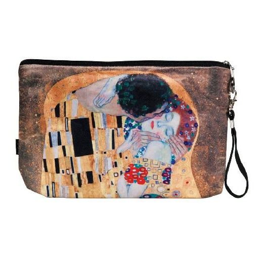 Kozmetikai táska 25x3x17cm, polyester, Klimt: The Kiss