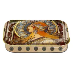 Fémdoboz 10x2x6,2cm, Mucha: Zodiac