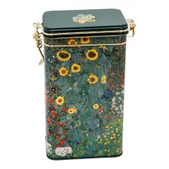   Fridolin Csatos fémdoboz, dombornyomott 11x18x7,4cm, Klimt:Garden with Sunflowers