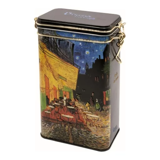 Csatos fémdoboz, dombornyomott, 11x18x7, 4cm, Van Gogh: Kávéház éjjel