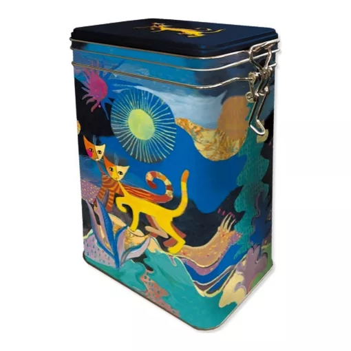 Csatos fémdoboz, dombornyomott, 11x18x7,4cm, Rosina Wachtmeister:Wonderland – Fridolin