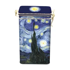  Csatos fémdoboz, dombornyomott, 11x18x7,4 cm, Van Gogh:Csillagos éj – Fridolin