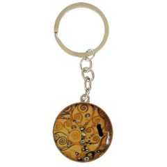Kulcstartó fémkarika egyoldalas, Klimt: Életfa