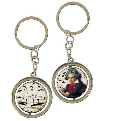 Kulcstartó fémkarika kétoldakas, Beethoven
