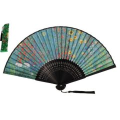   Legyező 37x21x3cm, műanyag-polyester, Klimt: Kert napraforgókkal