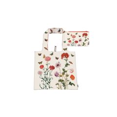   ECO bevásárló táska újrahasznosított műanyag palackból, 48x60cm, összehajtva 15x12cm-es tasakban, Maria Sybilla Merian – Fridolin