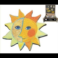 Hűtőmágnes (MDF lap) 5x5cm, Rosina Wachtmeister: Sonne