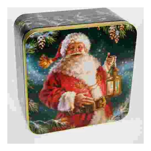 Konyhai fémdoboz 150x150x75mm, Santa
