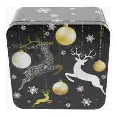 Konyhai fémdoboz 150x150x75mm, Deer Black Gold