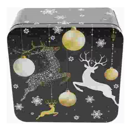Konyhai fémdoboz 150x150x75mm, Deer Black Gold