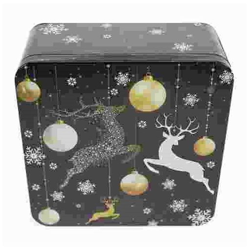 konyhai fémdoboz 187x187x80mm, Deer Black Gold