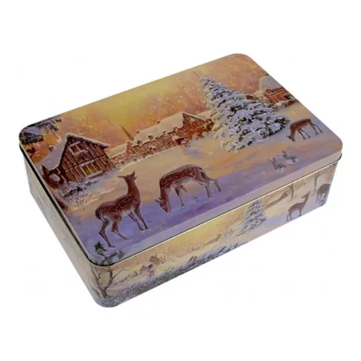 Konyhai fémdoboz dombornyomott 355x235x100mm, Winter Nostalgia – Gawol