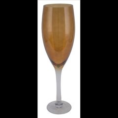 Gehlmann Borostyánszínű üvegkehely  15x15x50cm