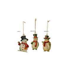 Fémlap függődísz 7x1x10,5cm, hóemberek – Gehlmann