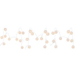   LED-es girland fehér hógolyókkal, 200x5x5cm, műanyag – Gehlmann