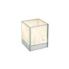   Ezüst színű LED-es átvilágítós üveg 10x10x12cm – Gehlmann