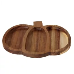   Boltze Akácfa kínálótál 3 részes, tök forma, 25,5x20x1,9cm