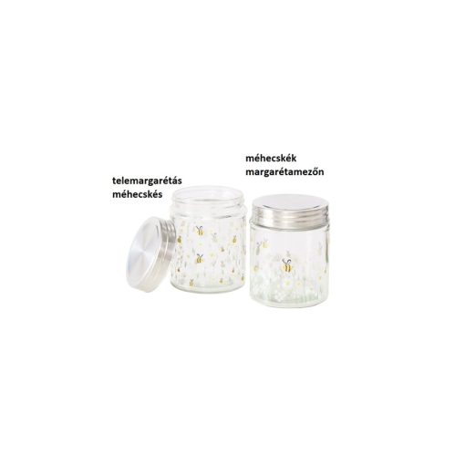 Üveg konyhai tároló fémtetővel, 12,3x9,6cm,625ml, Honey – Boltze