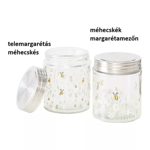 Üveg konyhai tároló fémtetővel, 12,3x9,6cm,625ml, Honey – Boltze